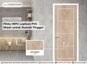 pintu wpc duma lapisan pvc sheet untuk rumah tinggal