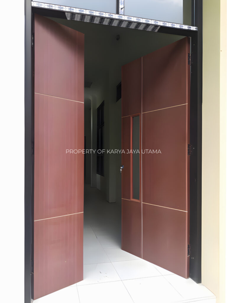 Pintu WPC Duma original (tanpa finishing) untuk proyek sekolahan di Surabaya